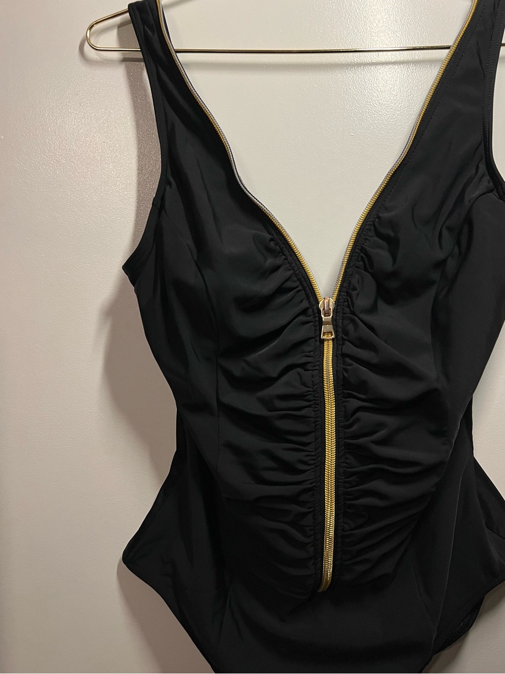 Miraclesuit Black One-Piece Swimsuit with Gold Accent Zipper - Sexy & Snatched - Picture 2 of 6
